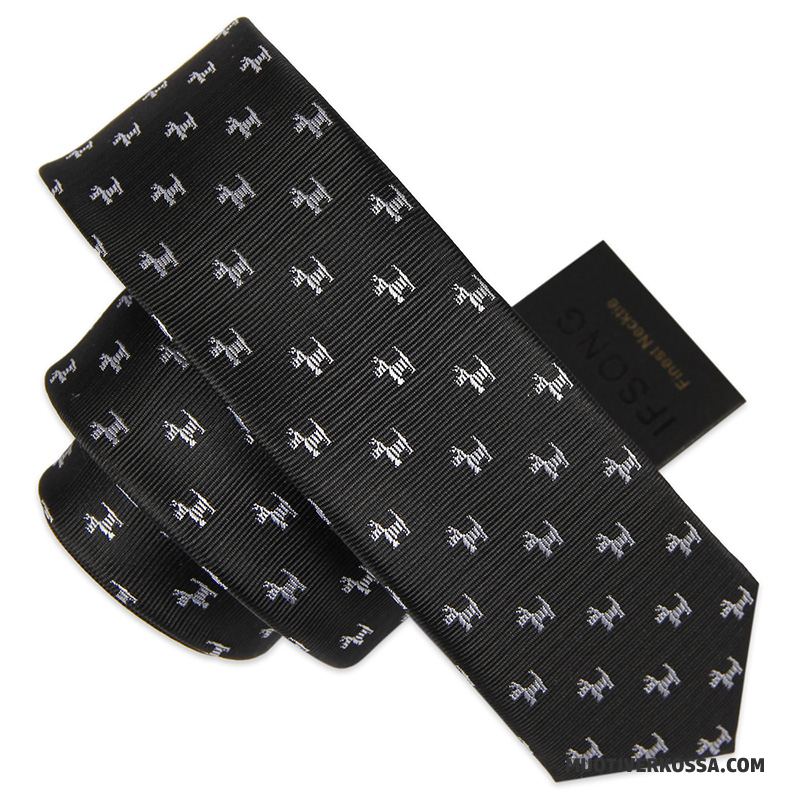 Krawat Męskie Brytyjski Casual Trendy Pudełko Na Prezenty Mały Wąskie Czarny