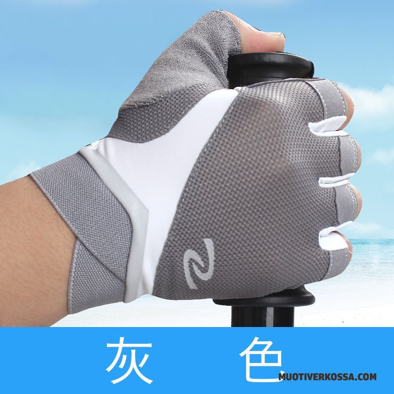 Rękawiczki Męskie Antypoślizgowe Pół Palca Sportowe Outdoor Cienkie Oddychające Jasny Niebieski