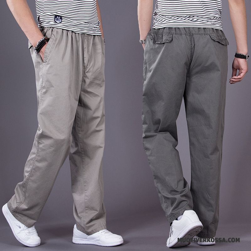 Spodnie Cargo Męskie Szerokie Duże Casualowe Spodnie Spodnie Dresowe Więcej Kieszeni Duży Rozmiar Szary
