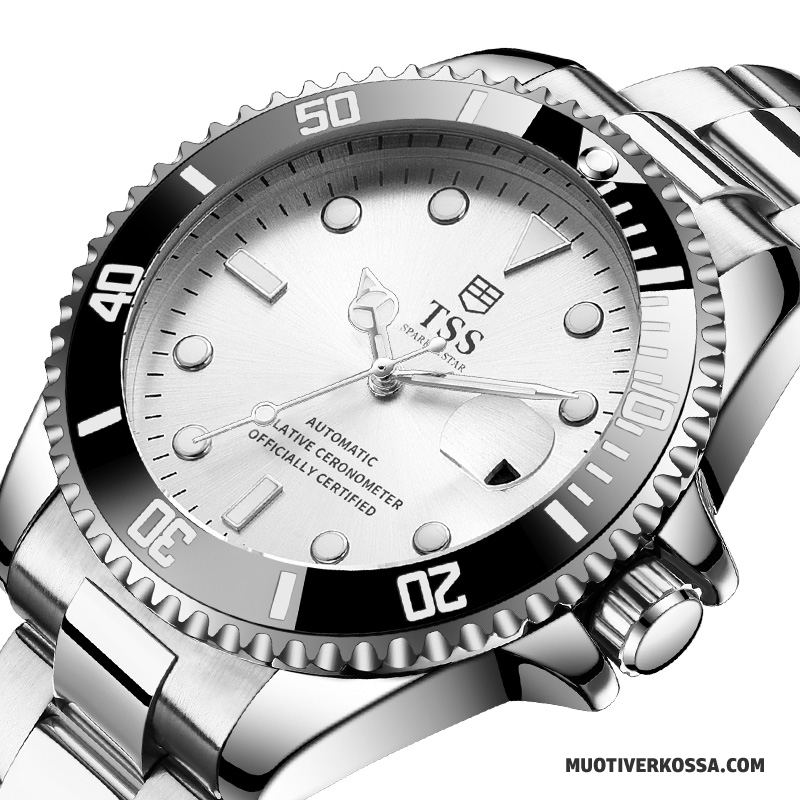 Zegarek Męskie Casual Automatycznie Świecące Trendy Biznes Wodoodporny Złoty Czarny