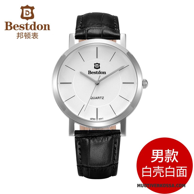 Zegarek Męskie Prosty Paski Oryginalne Moda Zegarek Na Rękę Wodoodporny Biały Czarny