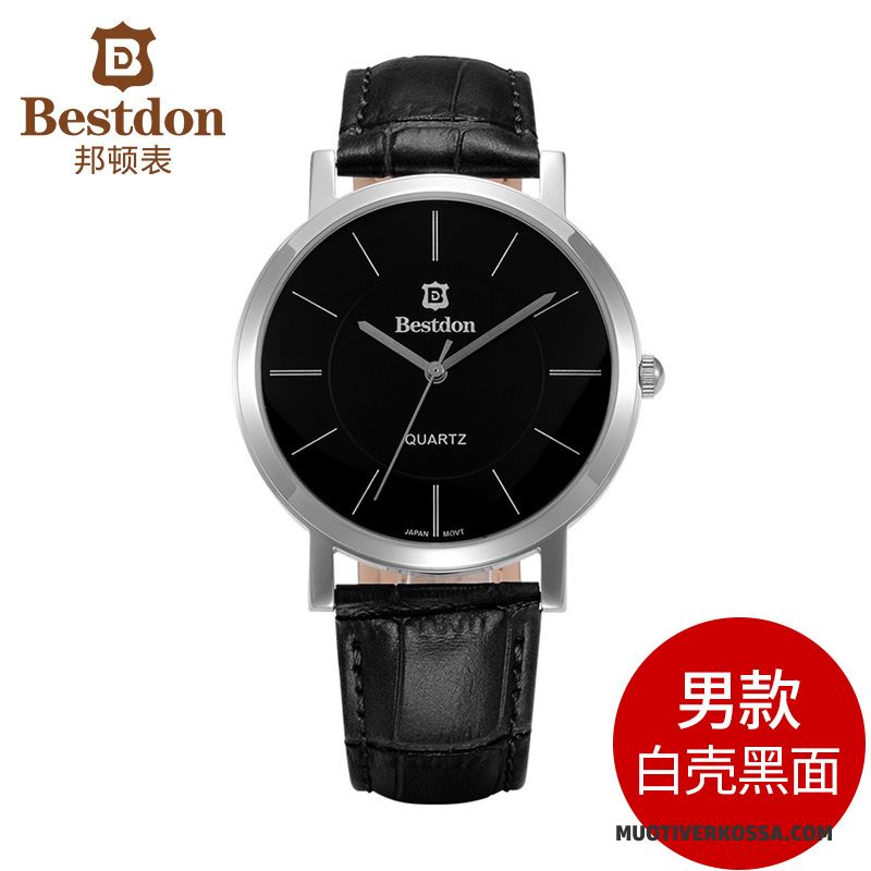 Zegarek Męskie Prosty Paski Oryginalne Moda Zegarek Na Rękę Wodoodporny Biały Czarny