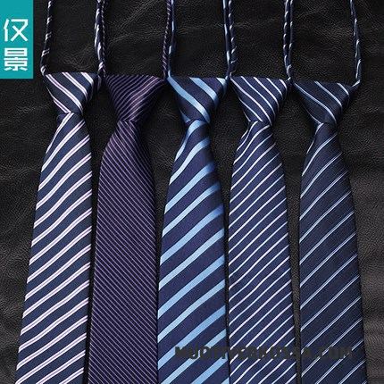 Krawat Męskie Leniwy Sukienka Biznes W Paski Niebieski