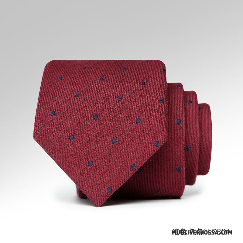 Krawat Męskie Wełna Pudełko Na Prezenty Jesień Biznes Z Pracy Sukienka Granatowy Czerwony