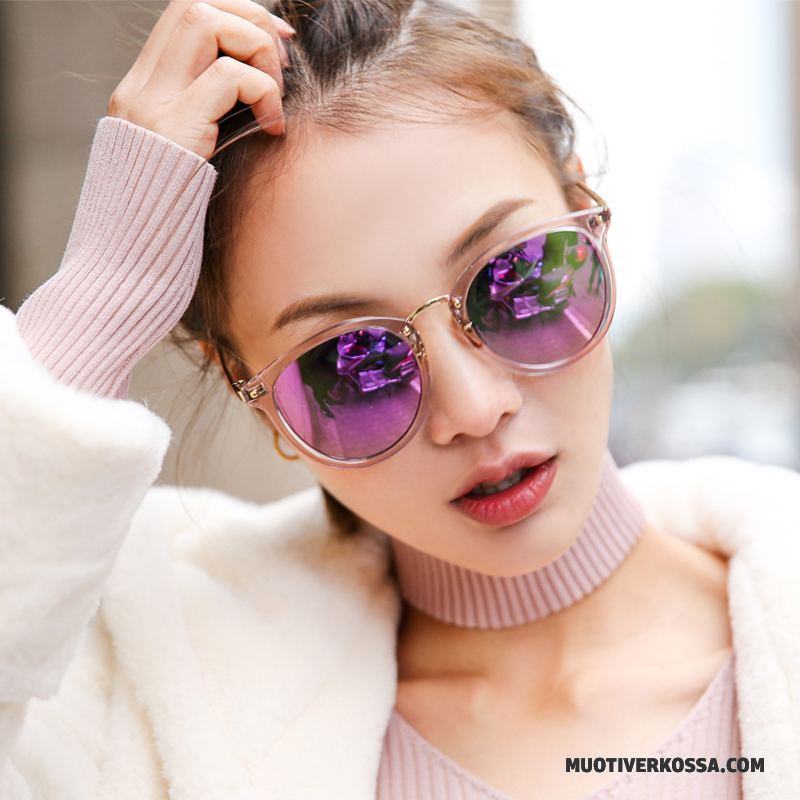 Okulary Przeciwsłoneczne Damskie Nowy Siatkowe Trendy Przezroczysty 2018 Vintage Różowy Fioletowy Czerwony