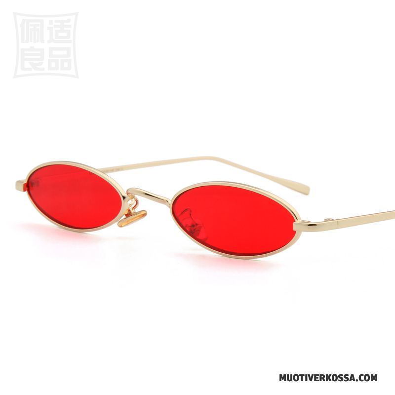 Okulary Przeciwsłoneczne Damskie Przezroczysty Trendy Vintage Mały Hip Hop Damska Czerwony