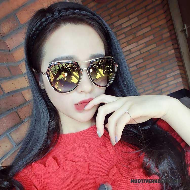 Okulary Przeciwsłoneczne Damskie Siatkowe Polaryzator 2018 Vintage Odzwierciedlenie Ropucha Brązowy Proszek Czerwony