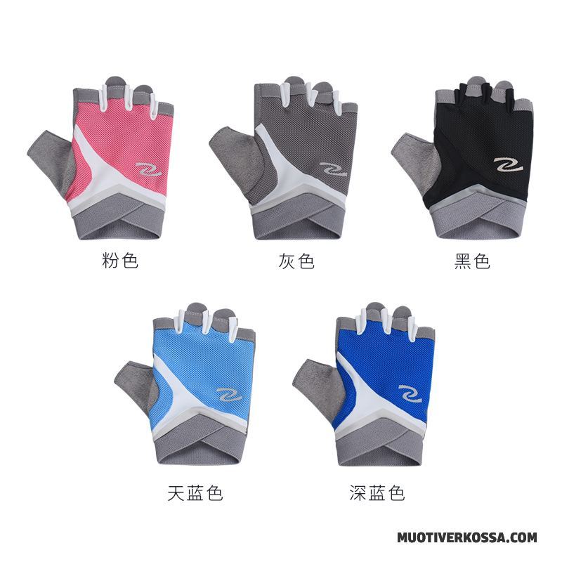 Rękawiczki Męskie Antypoślizgowe Pół Palca Sportowe Outdoor Cienkie Oddychające Jasny Niebieski