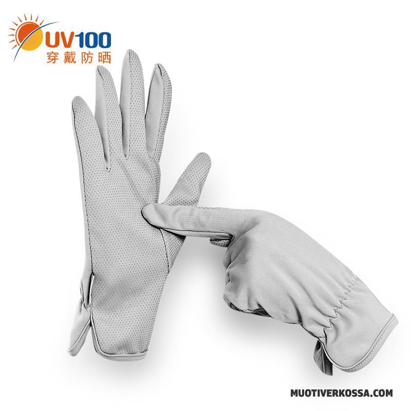 Rękawiczki Męskie Krótki Lato Oddychające Ochrona Przed Słońcem Jazdy Antypoślizgowe Fioletowy Szary