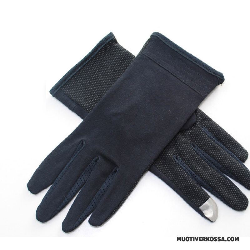 Rękawiczki Męskie Oddychające Z Bawełny Ochrona Przed Słońcem Cienkie 2018 Dla Kierowców Czarny