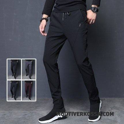 Spodnie Męskie Cienkie Szerokie Spodnie Dresowe Casualowe Spodnie Slim Fit Tendencja Czarny