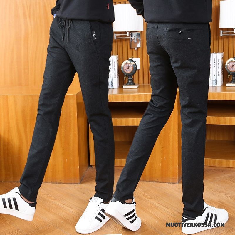 Spodnie Męskie Slim Fit 2018 Sznurowane Casualowe Spodnie Elastyczne Mały