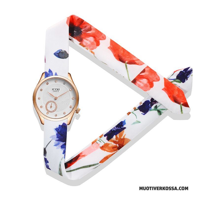 Zegarek Damskie Sztuka Średni Dekoracja Świeży Płótno Trendy Biały