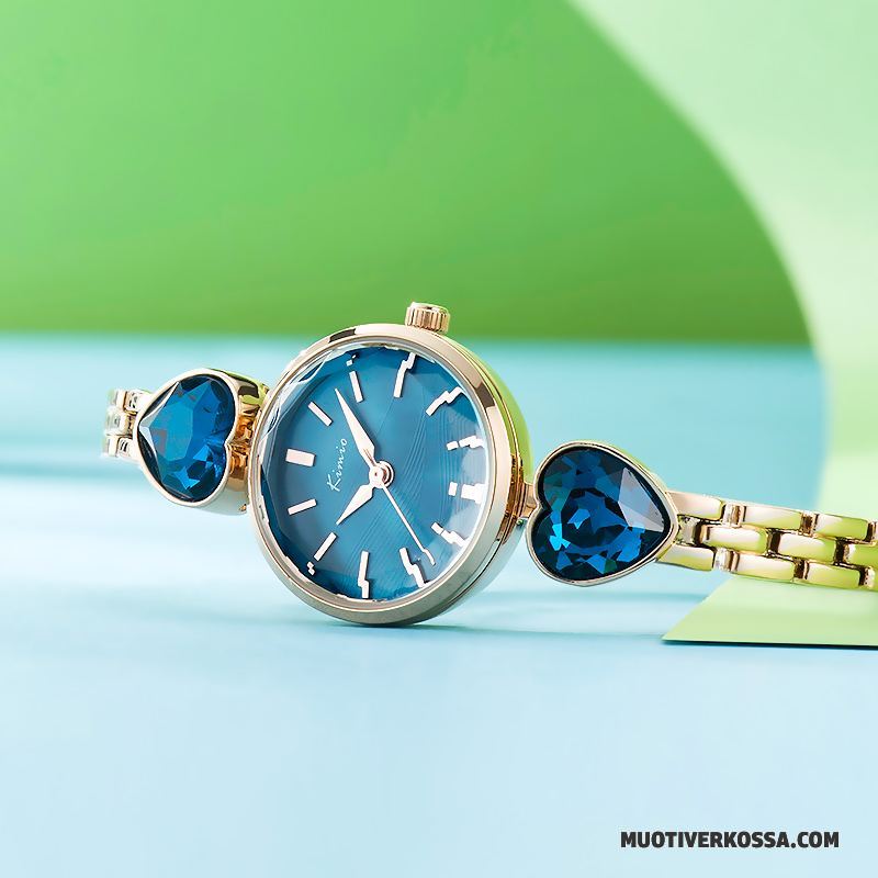 Zegarek Damskie W Kształcie Serca Średni Vintage Zegarek Na Rękę Damska Sztuka Niebieski