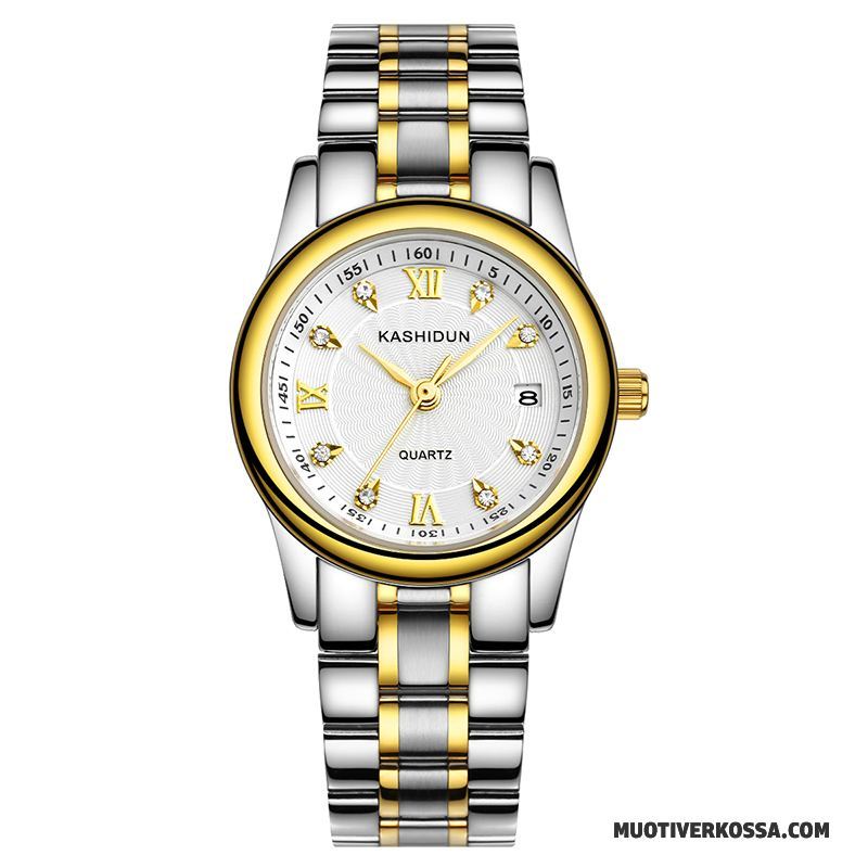 Zegarek Damskie Zegarek Na Rękę Prosty Damska Zegarek Kwarcowy Nowy Moda Złoty Biały