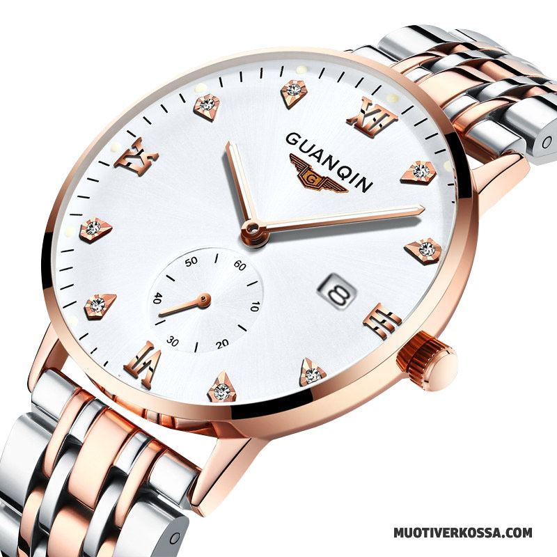 Zegarek Męskie Świecące Zegarek Na Rękę Nowy Biznes Wodoodporny Moda Złoty Biały