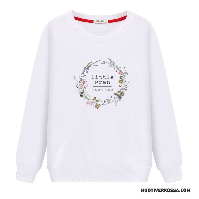 Bluza Z Kapturem Damskie Bluzy Z Kapturem Tendencja Cienkie Pullover Okrągły Dekolt Student Biały