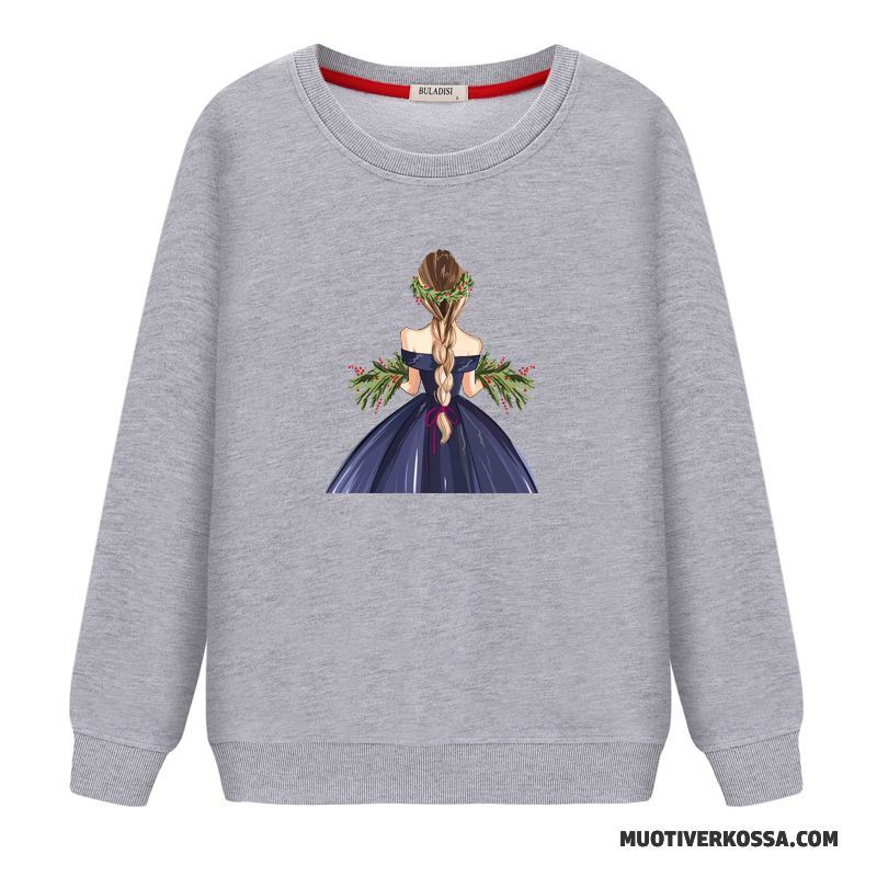 Bluza Z Kapturem Damskie Bluzy Z Kapturem Tendencja Cienkie Pullover Okrągły Dekolt Student Biały