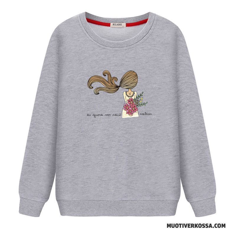 Bluza Z Kapturem Damskie Bluzy Z Kapturem Tendencja Cienkie Pullover Okrągły Dekolt Student Biały