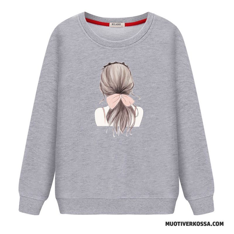 Bluza Z Kapturem Damskie Bluzy Z Kapturem Tendencja Cienkie Pullover Okrągły Dekolt Student Biały