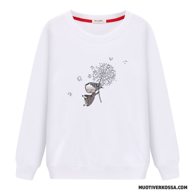 Bluza Z Kapturem Damskie Bluzy Z Kapturem Tendencja Cienkie Pullover Okrągły Dekolt Student Biały