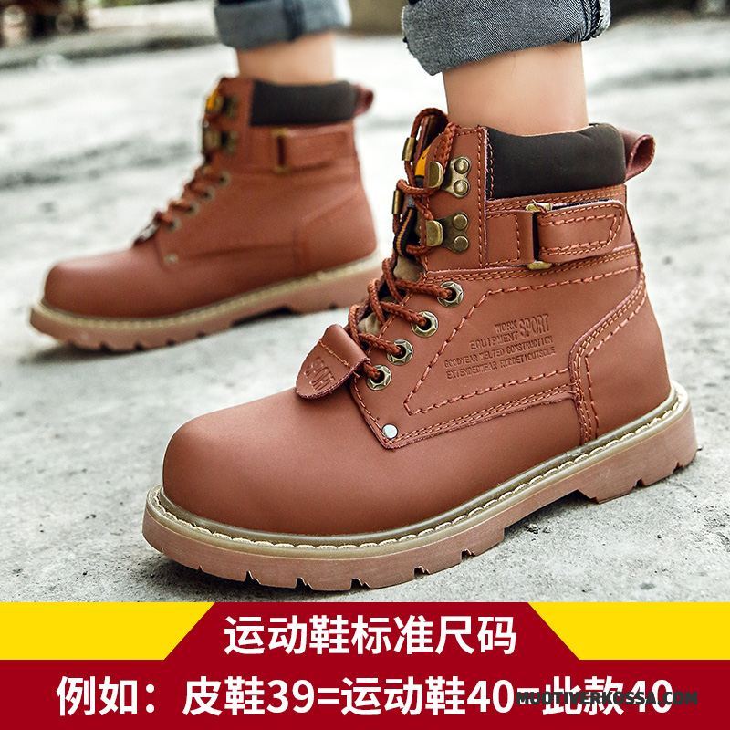 Botki Męskie Duży Buty Robocze Wysokie Wiosna Martin Botki Tendencja Żółty