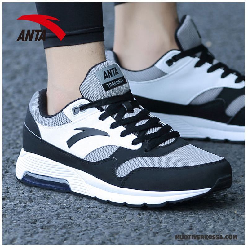Buty Sportowe Męskie Trampki Training Casual Vintage Oddychające Siatkowe Biały Szary Czarny
