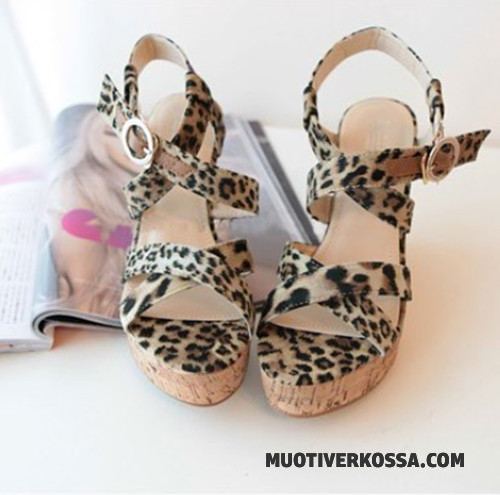 Buty Wedges Damskie Otwarte Duży Rozmiar Wysokie Obcasy Open Toe Moda Sandały