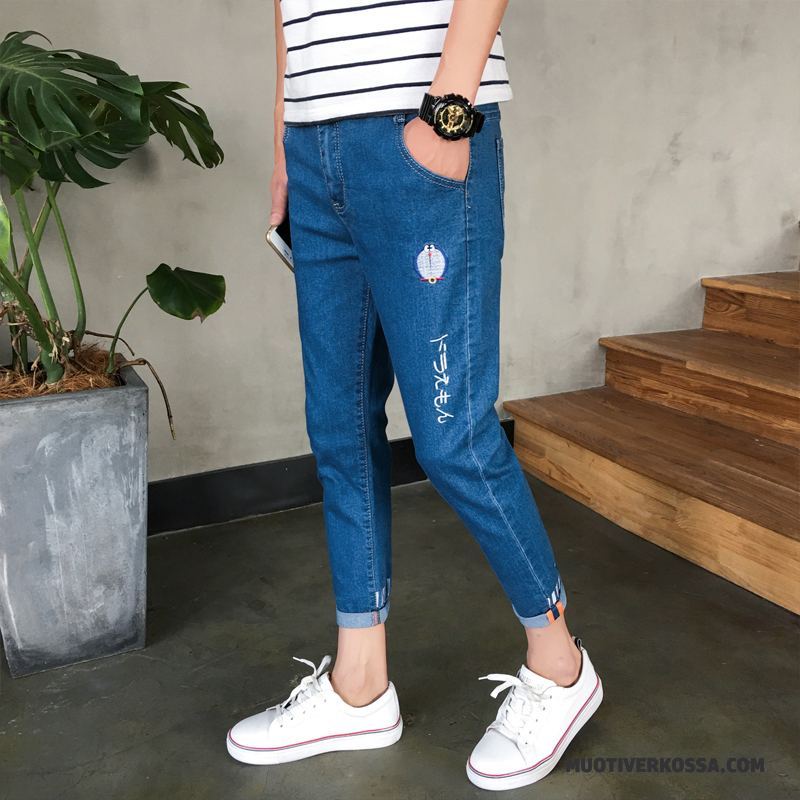 Dżinsy Męskie Cienkie Mały Młodzież Slim Fit Casual Harlan Szary