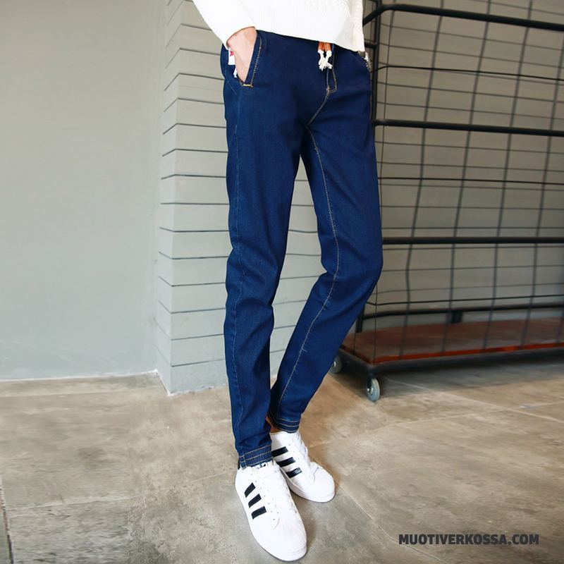 Dżinsy Męskie Nowy Slim Fit Lato Ołówkowe Spodnie Tendencja Moda Niebieski