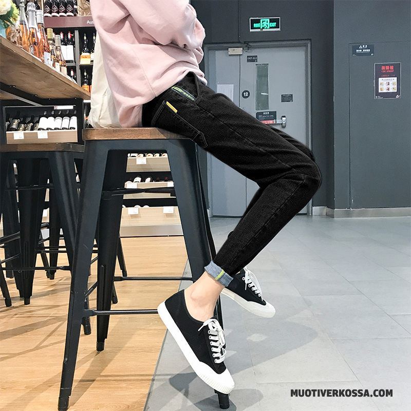 Dżinsy Męskie Tendencja Denim Slim Fit Lato Wiosna 2018 Niebieski Czarny