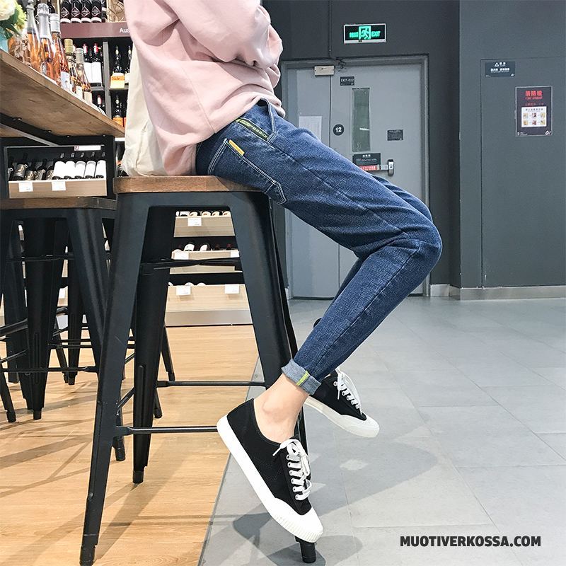 Dżinsy Męskie Tendencja Denim Slim Fit Lato Wiosna 2018 Niebieski Czarny