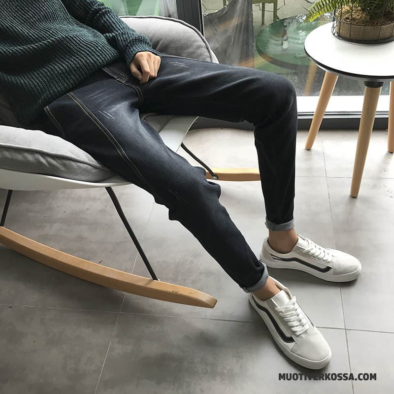 Dżinsy Męskie Tendencja Denim Slim Fit Lato Wiosna 2018 Niebieski Czarny