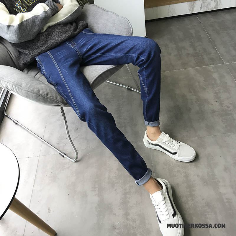 Dżinsy Męskie Tendencja Denim Slim Fit Lato Wiosna 2018 Niebieski Czarny