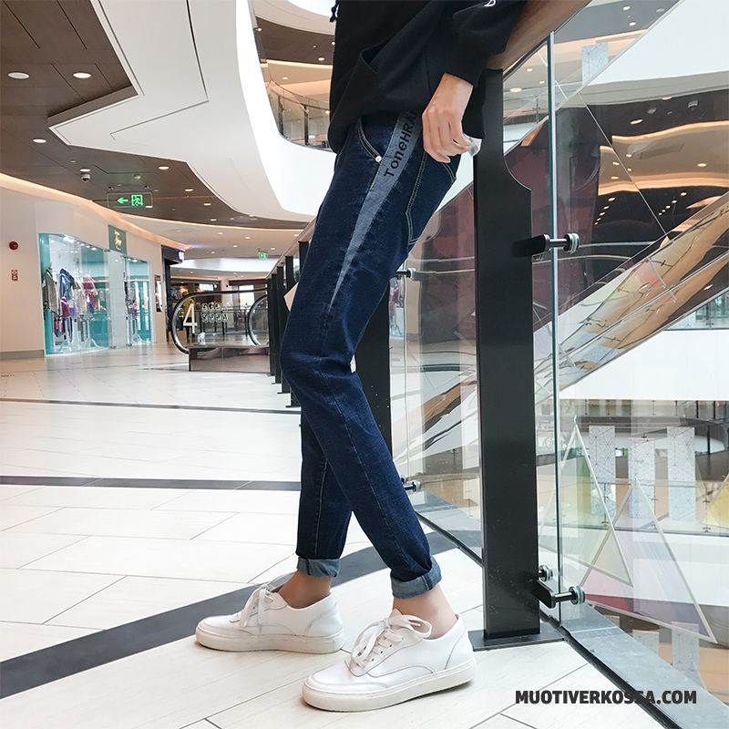 Dżinsy Męskie Tendencja Denim Slim Fit Lato Wiosna 2018 Niebieski Czarny