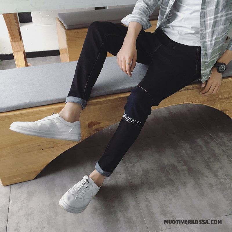 Dżinsy Męskie Tendencja Denim Slim Fit Lato Wiosna 2018 Niebieski Czarny
