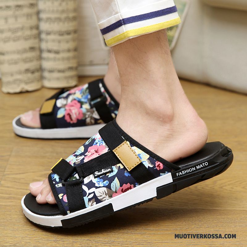 Japonki Męskie Plażowe Sandały Kapcie Tendencja Moda Lato Czarny