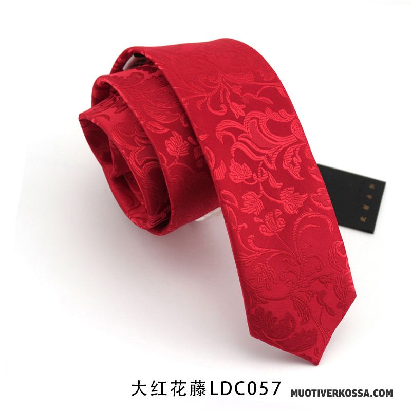 Krawat Męskie Moda Groomsmen Pan Młody Święto Ślubna Wąskie Czerwony