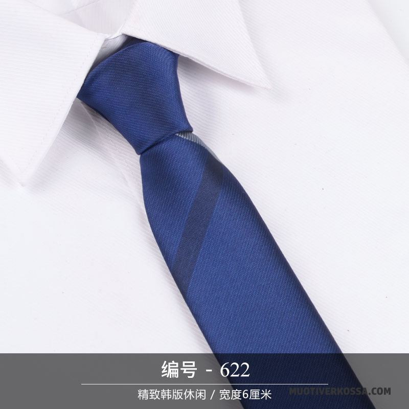 Krawat Męskie Student Trendy Brytyjski 2018 Wąskie Dobrze Niebieski Srebrny