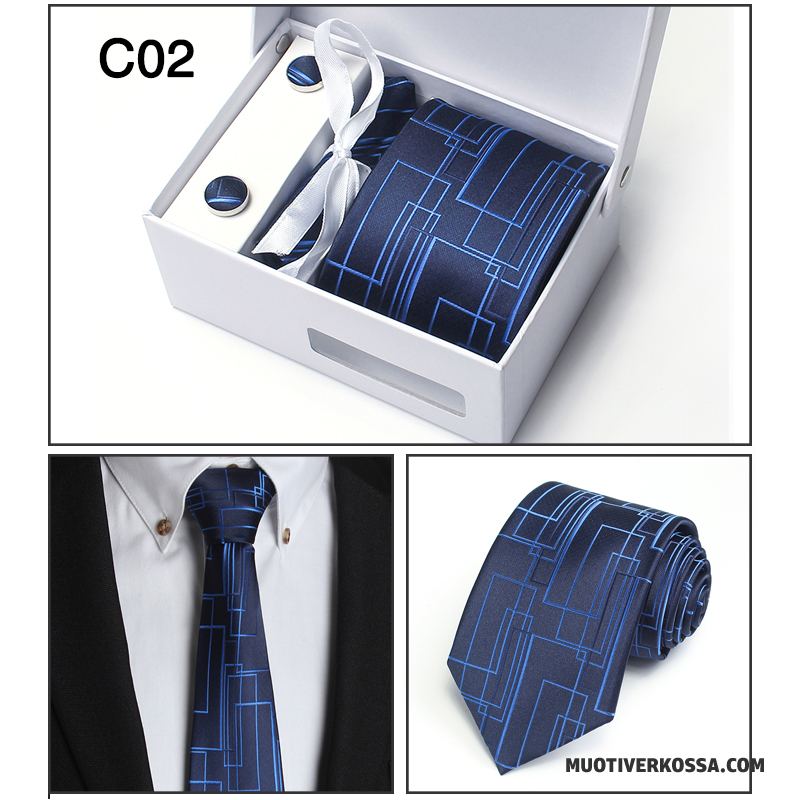 Krawat Męskie Trendy Ślubna Moda Z Pracy Sukienka Biznes Niebieski