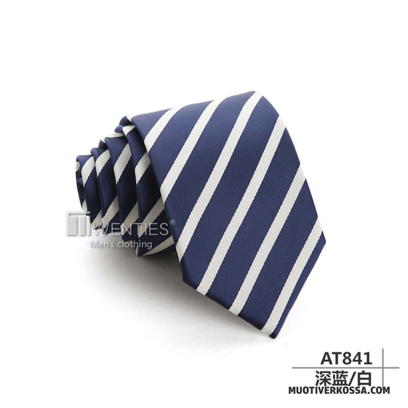 Krawat Męskie W Paski Z Pracy Sukienka Biznes Pudełko Na Prezenty Granatowy Niebieski Jasny