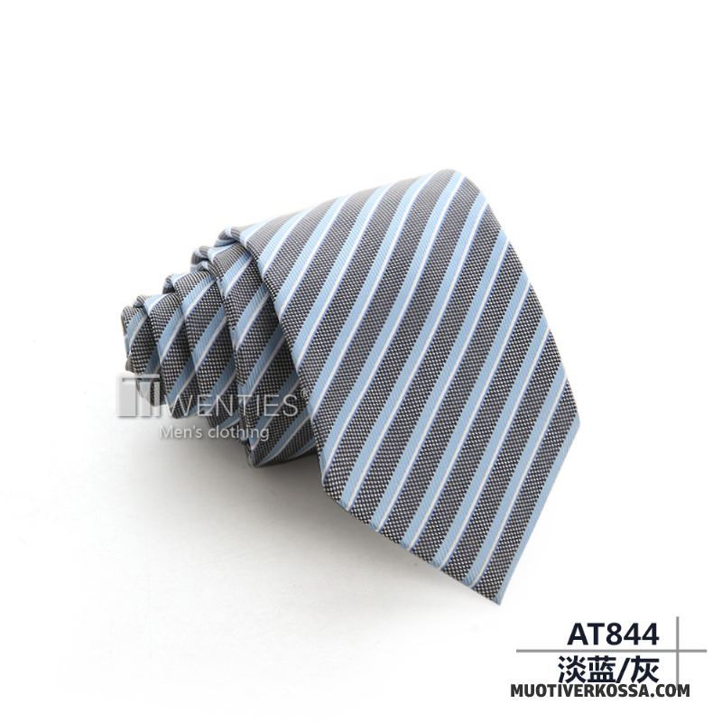 Krawat Męskie W Paski Z Pracy Sukienka Biznes Pudełko Na Prezenty Granatowy Niebieski Jasny