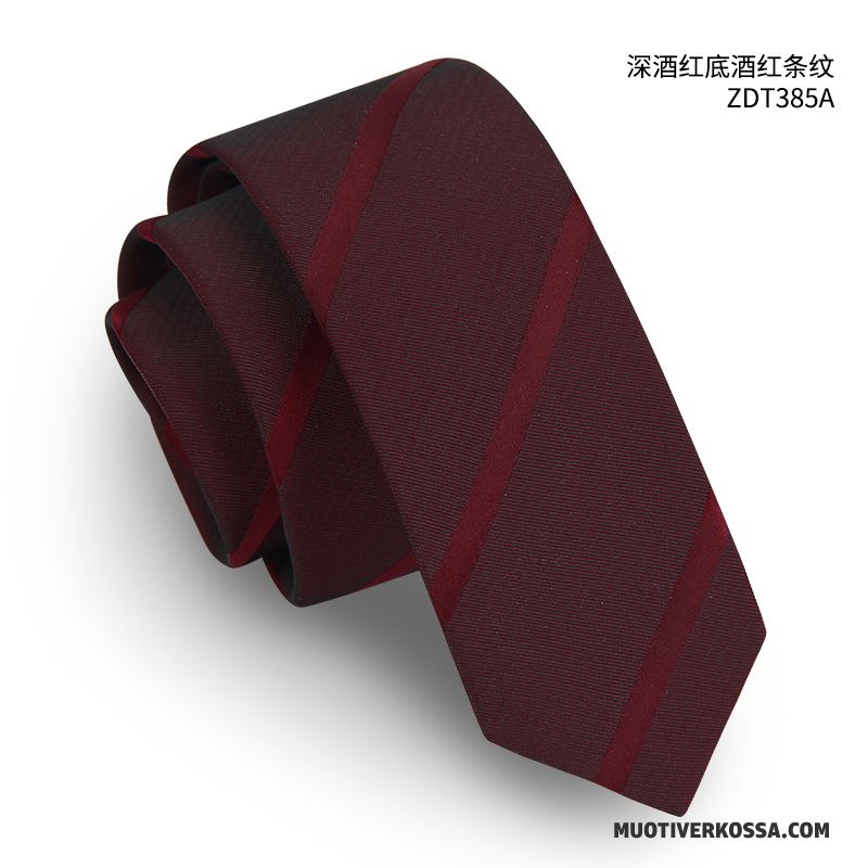 Krawat Męskie Wąskie Casual Ślubna 5 Cm Pudełko Na Prezenty Groomsmen Burgund Proszek Czerwony