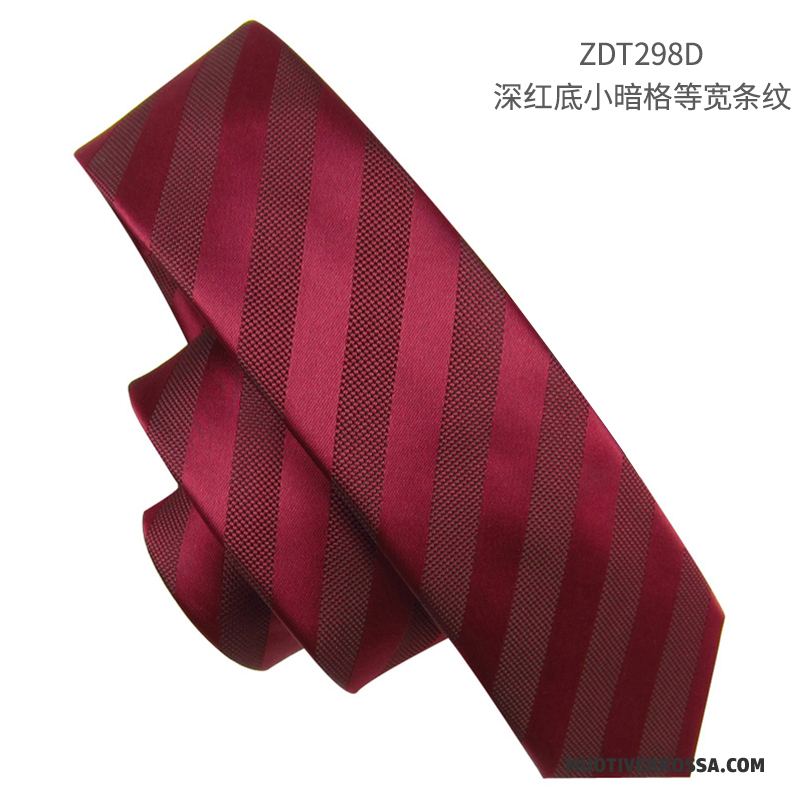 Krawat Męskie Wąskie Casual Ślubna 5 Cm Pudełko Na Prezenty Groomsmen Burgund Proszek Czerwony