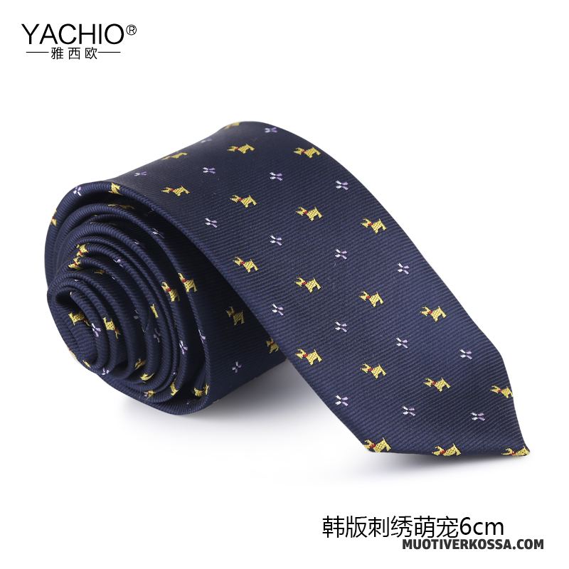 Krawat Męskie Wąskie Moda Trendy 6 Cm Sukienka Casual Niebieski