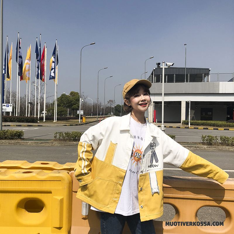 Kurtka Damskie College Płaszcz 2018 Cargo Nowy Tendencja Mieszane Kolory