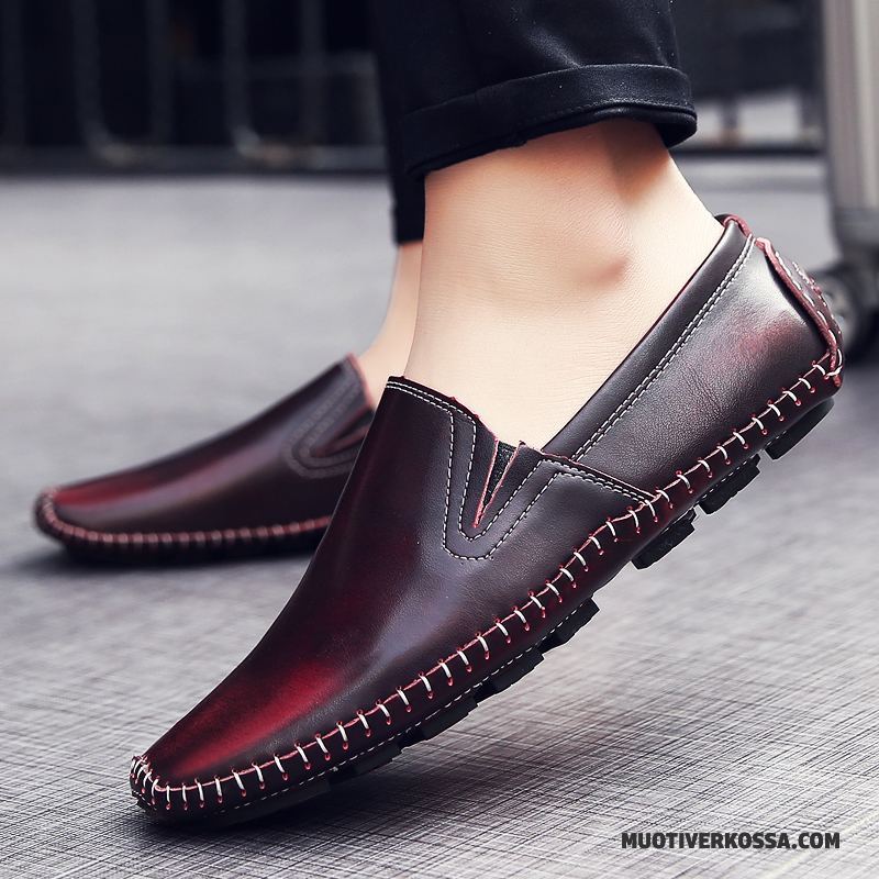 Mokasyny Męskie Buty 2018 Tendencja Slip On Casual Wiosna Granatowy