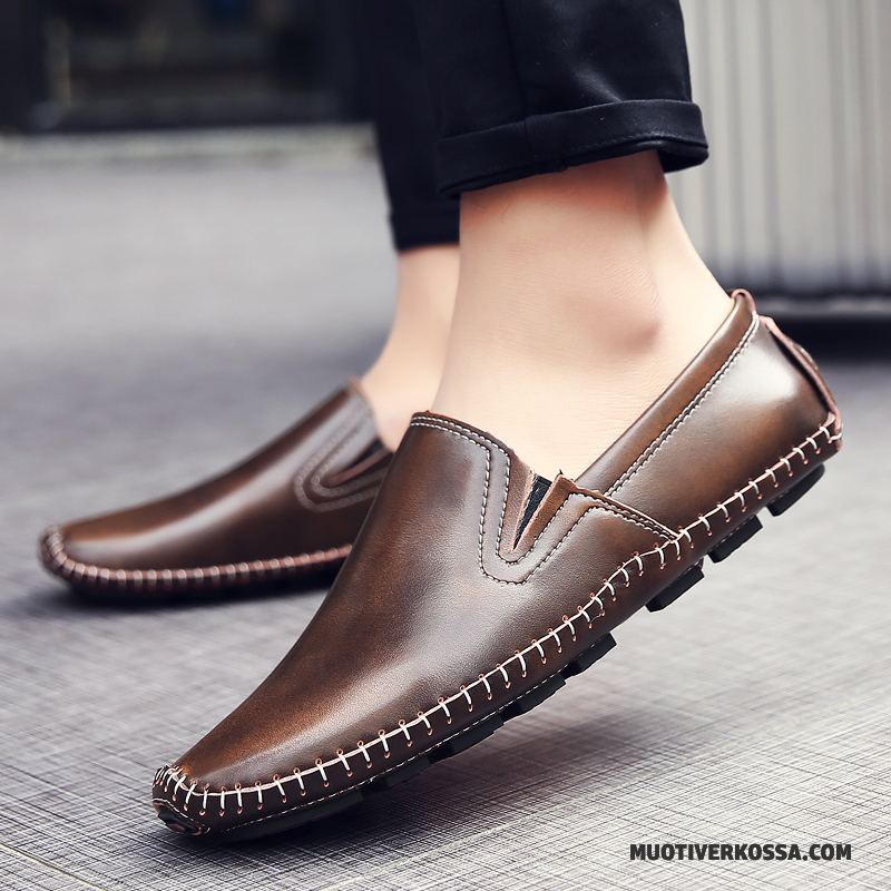 Mokasyny Męskie Buty 2018 Tendencja Slip On Casual Wiosna Granatowy