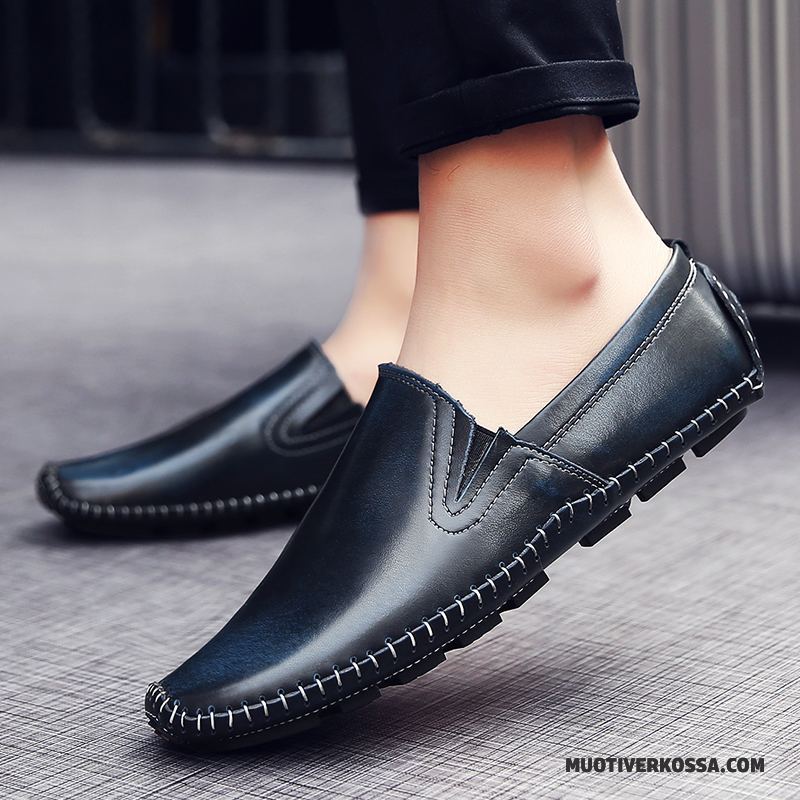 Mokasyny Męskie Buty 2018 Tendencja Slip On Casual Wiosna Granatowy