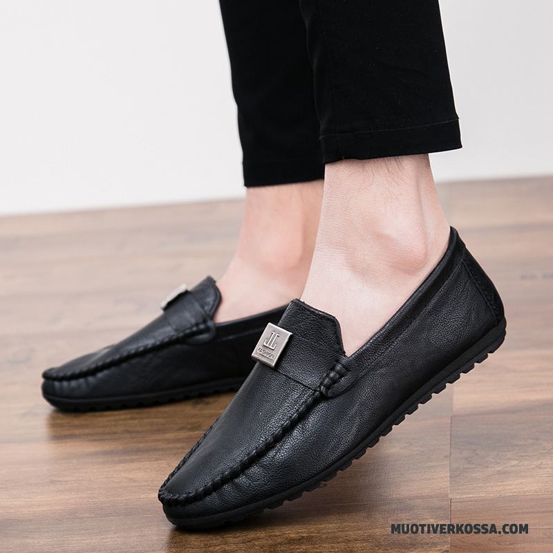 Mokasyny Męskie Buty Żeglarskie 2018 Slip On Casual Wszystko Pasuje Wiosna Czarny